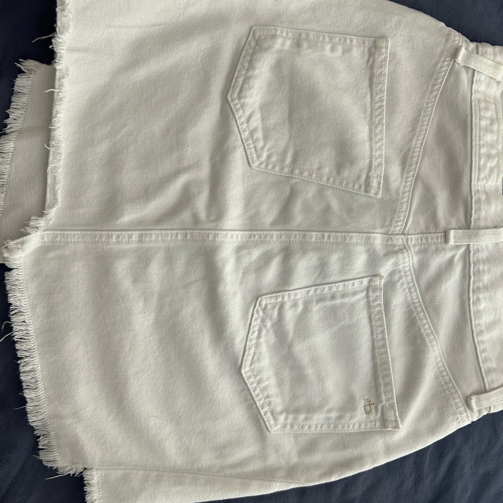 rag & bone White Denim Skirt with Frayed Hem - Picture 3 of 6